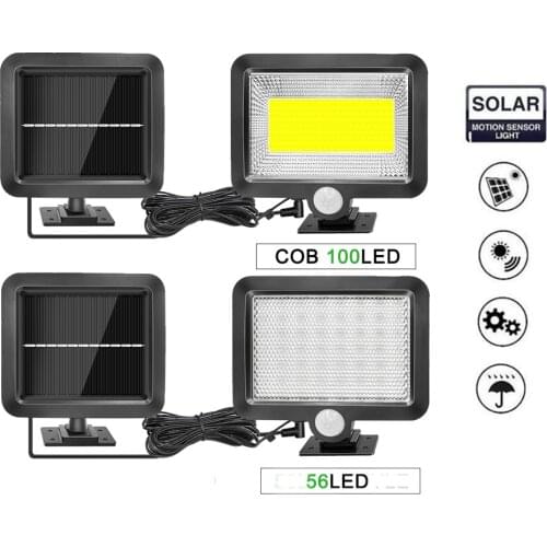 LEDs Solar Powered Lights Wireless Motion Sensor lamp Security Outdoor Waterproof Wall Spotlights Garden Street Path light split