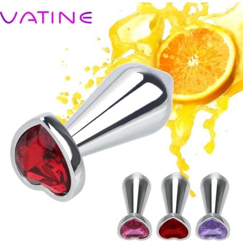 VATINE Adult Products Anal Plug Butt Plug Crystal Jewelry Sex Toys for Men Women Heart Shaped Prostate Massager Erotic