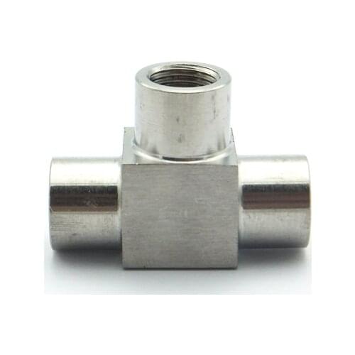 1/8" 1/4" 3/8" 1/2" 3/4" 1" BSP Female Thread 304 Stainless Steel Tee Type 3 Way High Pressure Resistant Pipe Fitting Connector