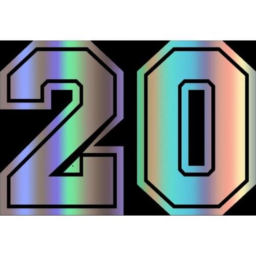 Racing number 20 funny vinyl car sticker reflective waterproof car decal stickers on car truck bumper rear window 15cm