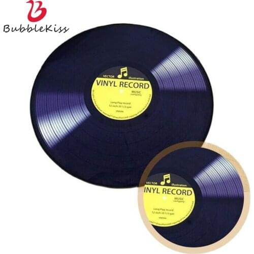 Bubble Kiss 2020 Fashion Carpets for Living Room Vinyl Record Round Decorate Rug CD Type Style Carpets Non-Slip Bedroom Carpet