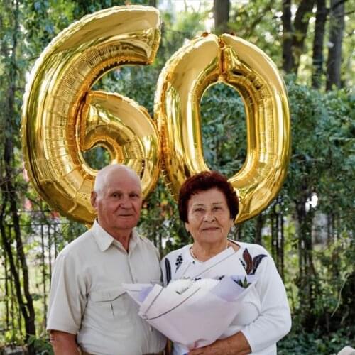 2pcs 32 Or 40 inch Happy 60 Birthday Foil Balloons pink blue gold number 60th Years Old Party Decorations Man Boy Girl Supplies