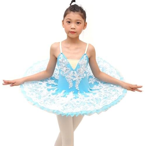 2021 New Tutu Ballet Platter Skirts Lace Sequined White Swan Lake Show Belly Dance Performance Costume