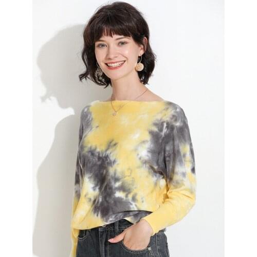 Runway Sweater Women Luxury Brand Design Elegant Long-sleeve Loose Wind Dye Sweater Knitted Pullovers Tops Feminino New Winter