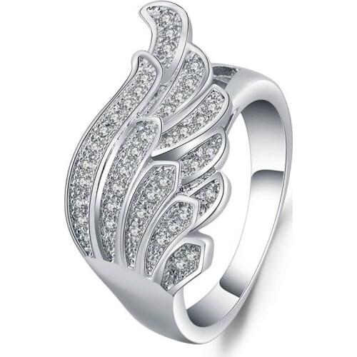 925 Silver Feather Rings Woman Love Couple Engagement Ring Bohemia Nose Ring Jewelry Luxury Silver Silicone Ring for Women
