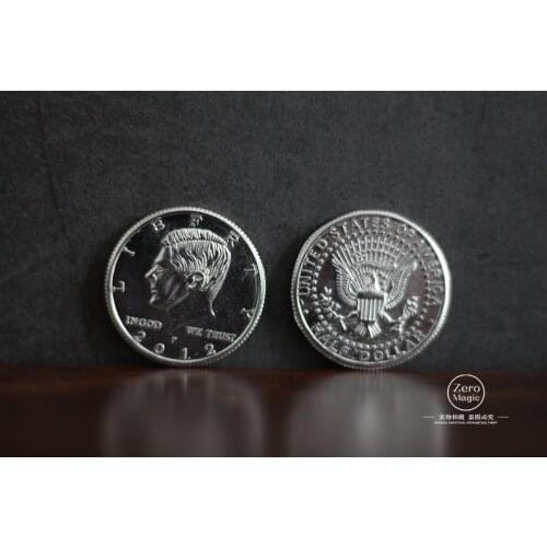 1pcs Half Dollar Coin Magic Tricks Copy Style/Real Coin Magician Close Up Illusion Props Gimmick