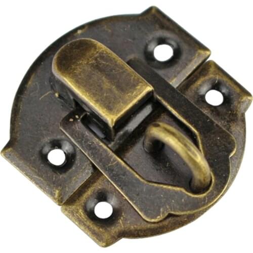 10Pcs 27*30mm Antique Hasps Iron Lock Catch Latches For Jewelry Chest Box Suitcase Buckle Clip Clasp Hardware Accessories