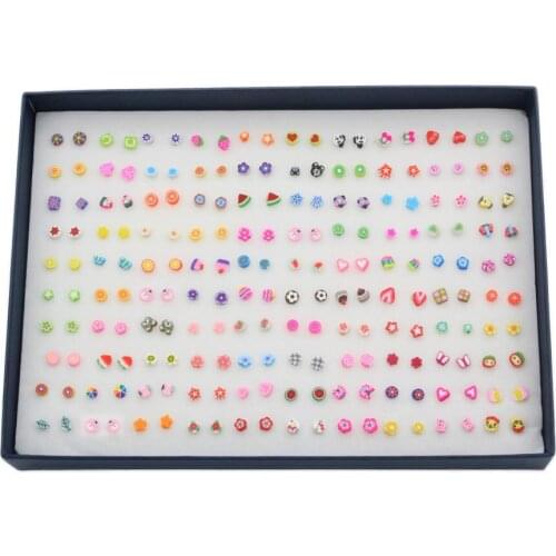 100 Pairs Adorable Cute Resin Fruit Shape Earring Ear Studs Fashion Earring