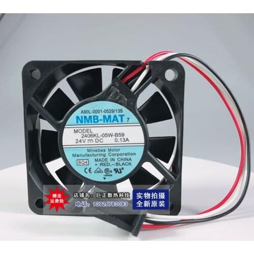 2406KL-05W-B59 24V 0.13A 60*60*15MM 3 cooling fans for NMB 60*60*15mm