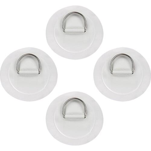 4Pcs 7cm Stainless Steel D-Ring and PVC Patch Pad Base Stuck on Sup Board Inflatable Boat Kayak Dinghy Raft To Connect Seat Rope
