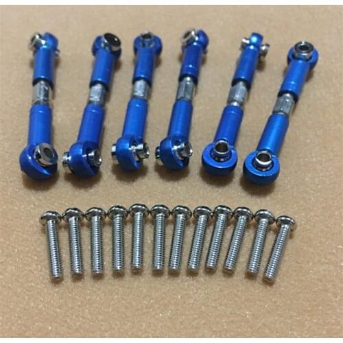 6Pcs Adjustable Metal Linkage Pull Rod Front /Rear Servo Link For Wltoys A949 A959 A969 A979 K929 RC Car Upgrade Spare