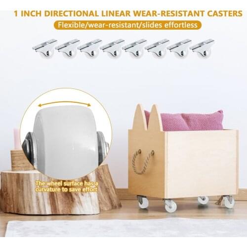 8Pcs Heavy Duty Furniture Mute Soft Rubber Swivel Casters Office Chair Caster Wheels Roller For Platform Trolley Chair Hardware