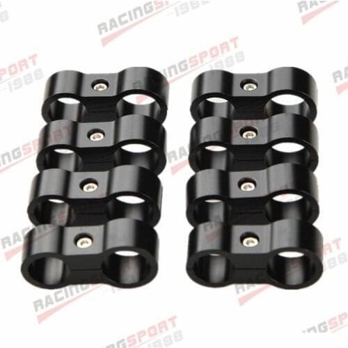 8PCS New Aluminum AN4 11.9mm To AN-8 17mm SILVER/RED/BLUE/BLACK Stepped Billet Dual Hose Separator