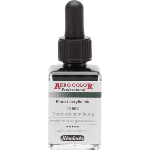 Schmincke Aero Color Acrylic Ink 28 ml 504 Chromium Oxide Green Brilliant