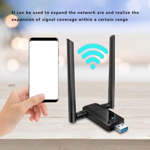 USB Wireless Repeater 2.4G, High Gain 300M Signal Amplifier Dual Antennas IEEE802.11B/G/N Wi-Fi Range Extender