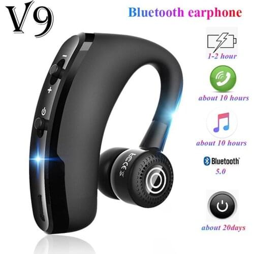V9 New Wireless Bluetooth Headphones Noise Cancelling Earphones Control Earbuds Hands-free Business Headsets with Charging Box