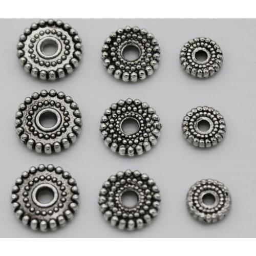 100pcs/lot 6/8/10/12MM Alloy Wheel Spacer Beads Diy Alloy Jewelry Accessories For Bracelets Making Round Loose Alloy Bead