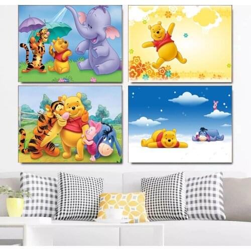 Dinsey Cartoon Canvas Painting Anime Winnie The Pooh Posters and Prints Wall Art Pictures for Living Kids Room Home Decoration