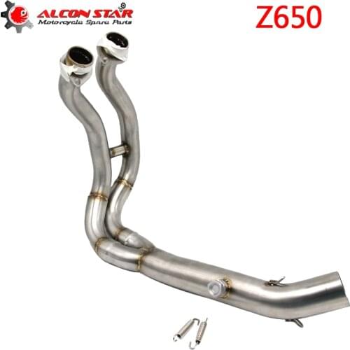 Alconstar- Z650 Motorcycle Exhaust Muffler Middle Connect Link Pipe Middle Section Adapter Pipe for Kawasaki Z650 NINJIA650