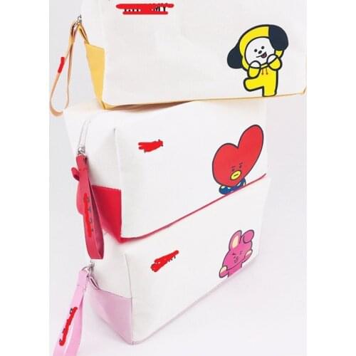 Kawaii Large Capacity Cartoons Canvas Zipper Pencil Cases Cute Fabric Flower Tree Pen Bags School Stationery Supplies kids gift