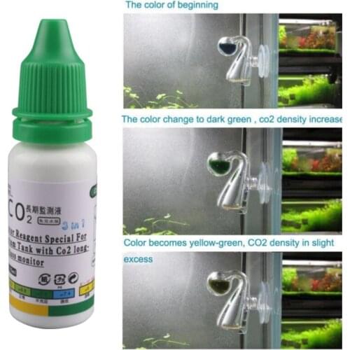 15ml Aquarium CO2 Indicator Solution Monitor Fluid Glass Carbon Dioxide Checker Fish Tank Plants Living Condition Liquid Tester