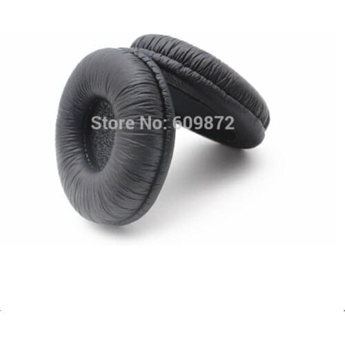 Linhuipad 4Pcs 60mm Leather Ear Cushions Soft Sponge headphone Pads Durable Earbud Earpads 6cm for ATH-ES55 Rapoo H6060 H8000