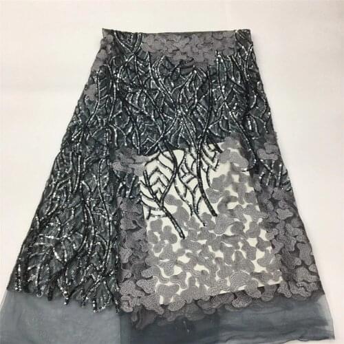 Beautiful 3mm sequins, exquisite branch flat embroidery, French tulle lace, suitable for ladies skirt design fabrics