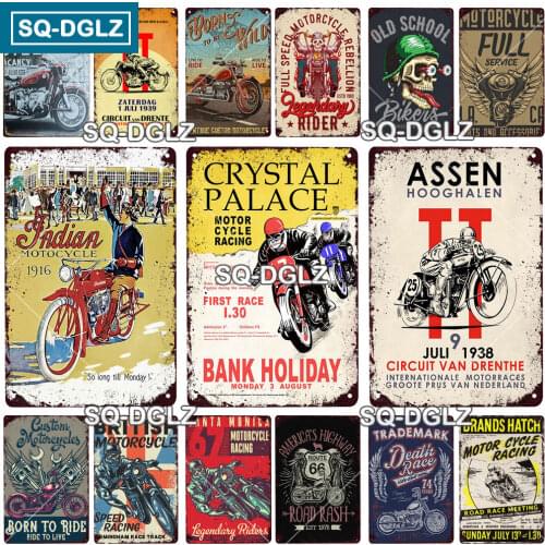 Motorcycles Metal Sign Vintage Plaque Metal Poster Tin Sign Wall Decoration Bar Pub Decor For Garage Racing Car Poster