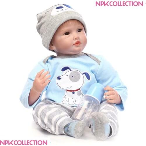 Boy reborn dolls 22" soft silicone reborn baby dolls toys for children gift NPK brand fashion girl toy dolls gift