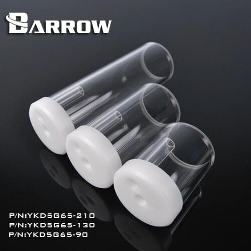 Barrow PMMA D5 Pump Integration Reservoir Mod Kit YKD5G65 90mm 130mm 210mm White