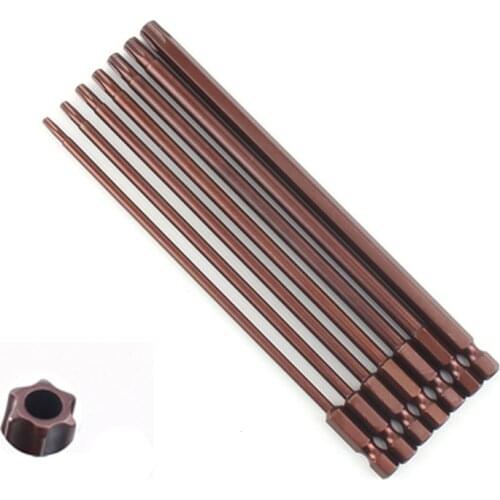 7Pcs 150mm Star Torx Screwdriver Bit Set 1/4" Hex Shank S2 Strong Magnetic Electric Screwdriver Drill Bit Repair Tool T10-T40
