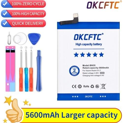Orginal OKCFTC BN35 5600mAh Battery For Xiaomi Redmi 5 Redmi5 Red mi5 High Quality Phone Replacement Batteries