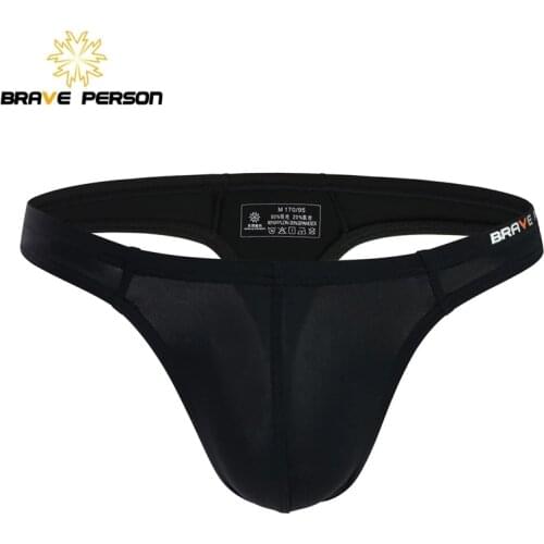 BRAVE PERSON Sexy Underwear Bikini Briefs Mens T-back G-string Thongs Male Jockstraps Gay Underpants Male Panties B1143