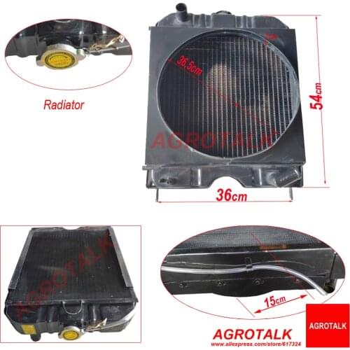 Radiator assembly (the short neck water filling vent) for Fengshou tractor FS250, part number