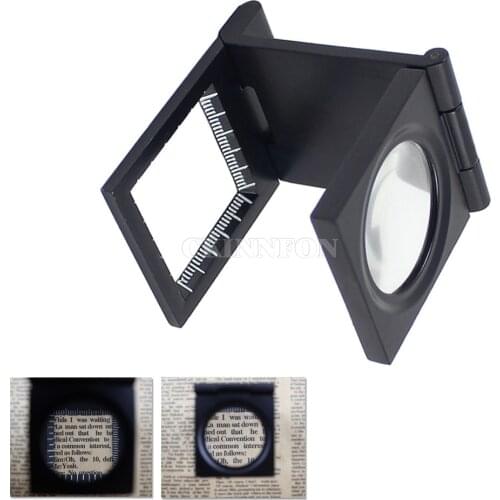 DHL 200PCS 10X 28mm Mini Microscope Zinc Alloy Folding Magnifier Loupe with Scale for Textile Optical Foldable Magnifying Tool