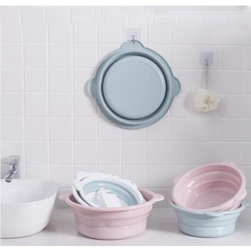 Foldable washbasin large household student dormitory plastic basin portable compression travel laundry basin vegetables basin