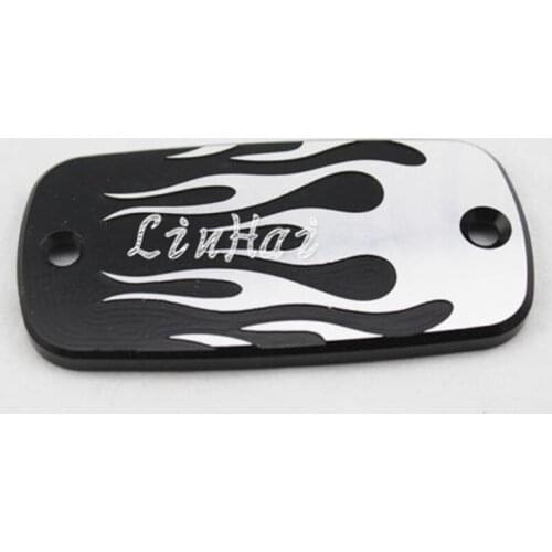 Universal Black Flame Front Brake Fluid Cap Chopper Cruiser Touring Motorcycle Fit For Honda Shadow VTX Spirit Velorex Bike