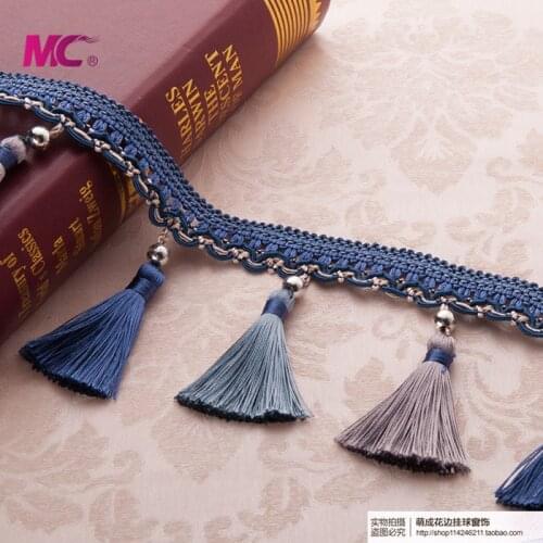 15 meters long High-end Stocks Three-color full-hanging tassels Curtain lace Accessories accessories Tassel lobble decoration la