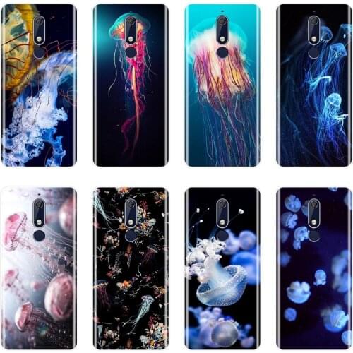 Back Cover For Nokia 7.1 6.1 5.1 3.1 2.1 Plus Soft Silicone Blue Jellyfish Ovean Case For Nokia 7.1 6.1 5.1 3.1 2.1 Phone Case