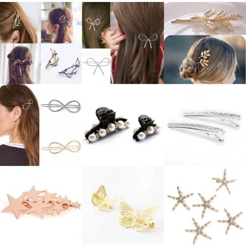 Hair Styling Clips Metal STAR PEARL BRANCH Hairpins Hair Clips Elegant Hair Clip For Women Barrettes Female Headwear Alloy
