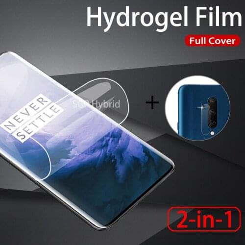 2 in 1 Transparent Soft Hydrogel Camera Film For OnePlus 7 7T Pro Safety Film On For OnePlus 7 7 T Protective Film Not Glass