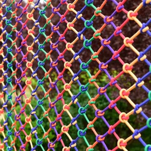 Colorful Nylon Rope Children Safety Net Kindergarten Anti-fall Net Stairs Balcony Guardrail Child Safe Mesh Grid Protective Net
