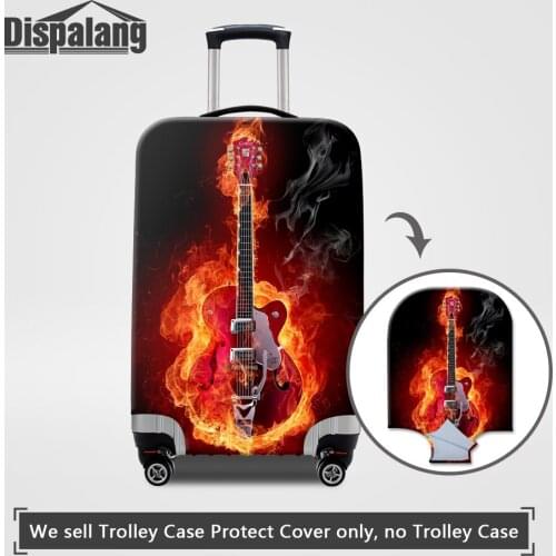 Dispalang S M L XL 4 Sizes Luggage Protective Covers For Women Travel Suitcase Cover For 18-32'' Violin Pirnt Travel Accessories