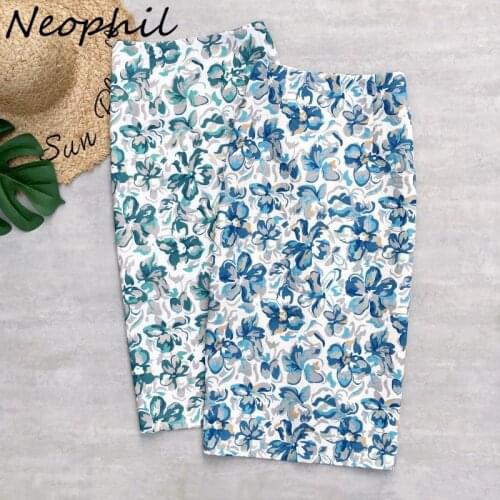 Neophil 2021 Summer Women Jacquard Floral Printed Midi Pencil Skirts Fashion High Waist Bodycon Prairie Chic Skirt Saia S21501