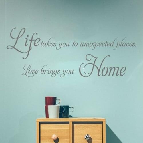 Life takes you to unexpected places love brings you home Decal Family Love Wall Sticker Home decor