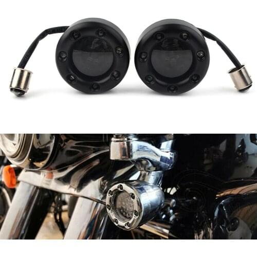 1Pair Motorcycle LED Black Fire Ring Turn Signals Light for Harley Davidson Softail Dyna Sportster XL 883 1200 FLST FLHT FXD FXB