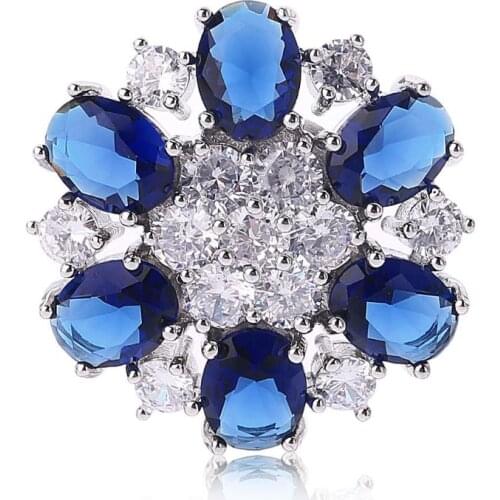 40GC 1Pc 25mm Glitter Rhinestone Jewelry Sexfoil Shape Decorative Buttons With Metal Loop Shank Hole Sewing Clip Buckle DIY