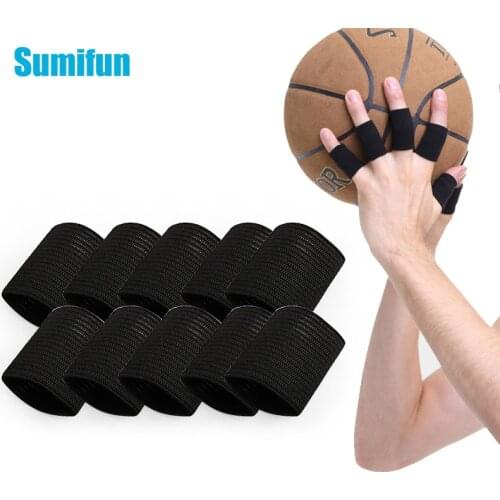 10pcs Basketball Finger Sleeve Protector Sports Support Stretchy Bands Protection Joints Hand Guards Covers Training Cover