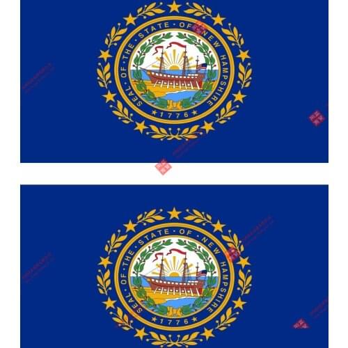 2 X Funny Racing Aufkleber Auto Sticker Motorrad Fahne Flagge Amerikanische Usa New Hampshire Racing Helmet Laptop Stickers