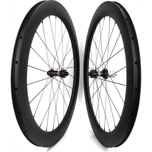 700C 60mm depth 23mm width Carbon disc brake Bike Wheels Clincher /Tubular bicycle wheelset with novatec 411/412-CL hubs